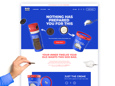 Bad Snacks branding cpg dtc landing page landing page concept packaging design