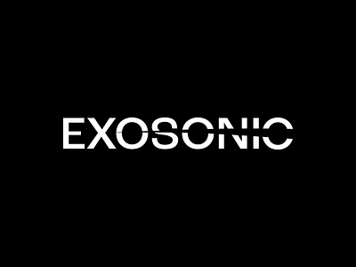 Exosonic concept aviation clean flat logo text typography
