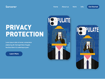 Manipulated privacy branding design illustration typography ui