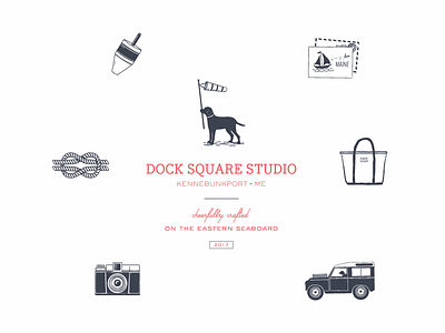 Dock Square Studio Submarks brand development branding design dog east coast identity illustration labrador land rover nautical