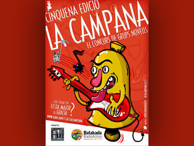 Poster La Campana 2012 cartoon character color drawing guitar illustration poster rock