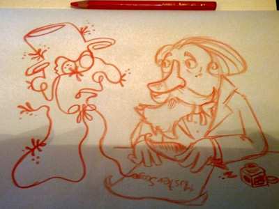 Charles Dickens & Mister Scrooge cartoon character dickens drawing illustration sketch
