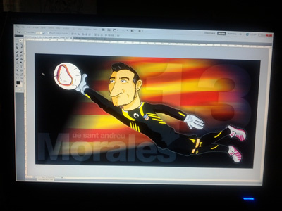Morales cartoon color drawing football futbol goal illustration photoshop soccer