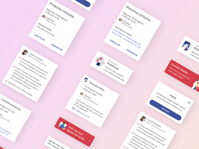 Cuidas - Healthtech Design System Cards app branding cards design system healthtech mobile ui