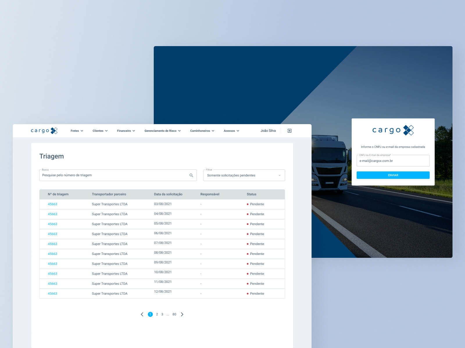 Cargo X Logistics Shipping List by Fernanda Minami on Dribbble
