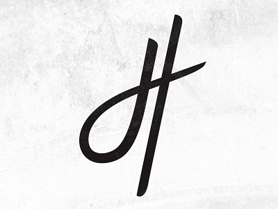 Cursive Letter "H" (Cross) black capital church cross cursive h letter logo makoyed swoosh typography vadim vadimages н