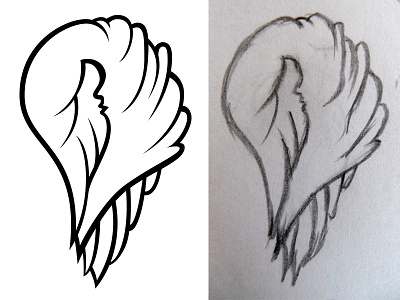 Hurricane/Angel angel drawing face hands hurricane lines makoyed palm tracing vadim vadimages vector wings
