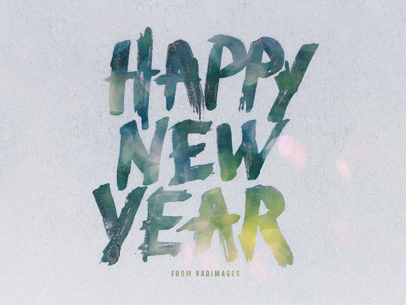 Happy New Year hand drawing hand writing happy new year calligraphy typography