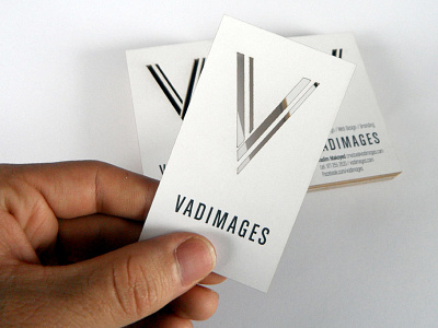 Vadimages Business Card branding business card classy cut graphic design icon identity laser letter logo makoyed sharp typography v vadim vadimages