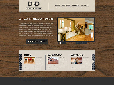 D&D Home Interiors Website Design brandbook branding cover design draft home identity interiors letter logo makoyed rough type typography vadim vadimages website