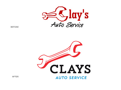 Clays Auto Service Rebranding auto branding cars clay logo makoyed redesign vadim vadimages wrench