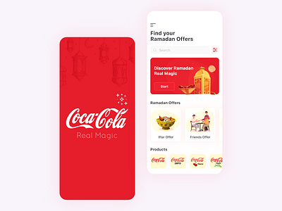Coca-Cola Mob App app design basket design illustration ios logo mobile app onboarding screen ui ux