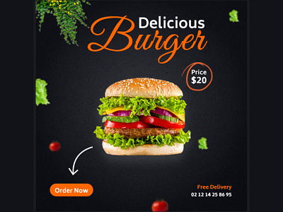 Burger Social Media Ads banner burger burger ads burger flyer creative design social banner social media