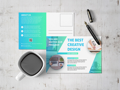 Postcard Design business creative design illustration marketing modern