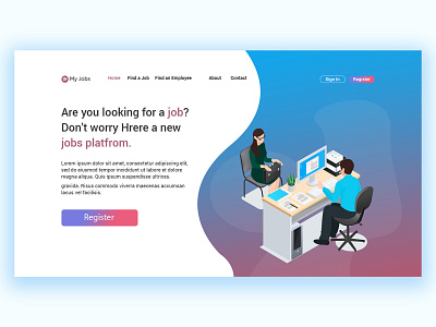 Dribble Shot creative design design job site job site header jobs online job ui ui header uidesign ux