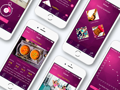 IOS app "FIT" app butterfly design fit mobile ui ux