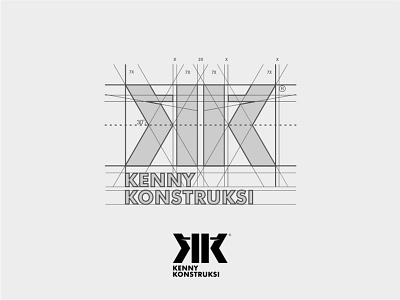 Kenny Konstruksi branding construction logo design logo monochrome simple