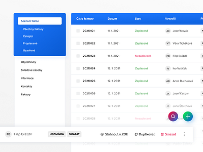 Billing System Design Detail admin clean columns components dashboard design ecommerce floating rows sort sorting table tabs ui ui design