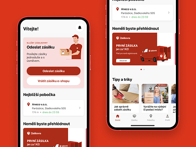 Zásilkovna app Homefeed