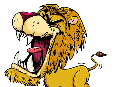 Roaring lion adobeillustrator cartoon fun humour illustration illustrator vector