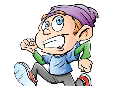 Running boy adobeillustrator cartoon funny illustration illustrator vector