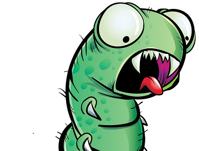 Killer worm adobe adobeillustrator character fantasy funny illustration vector