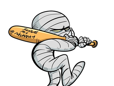 Baseball mummy adobeillustrator cartoon humour illustration illustrator vector