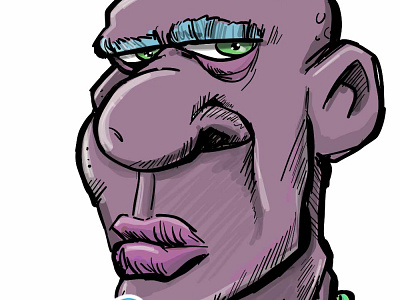 Purple face adobe cartooning fun humour illustration illustrator