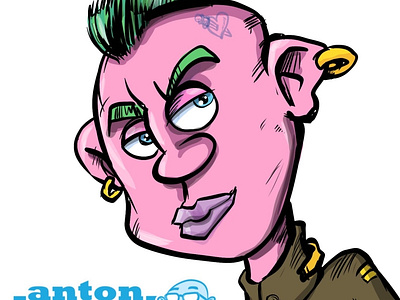 Punk with a green mohawk