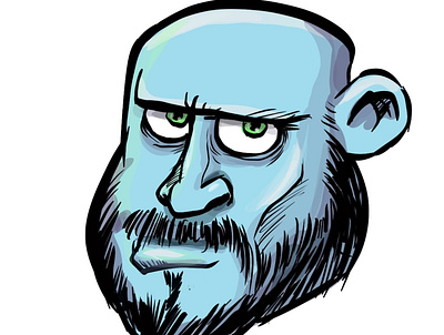 Grumpy man adobeillustrator bald beard cartoon humour illustration illustrator vector