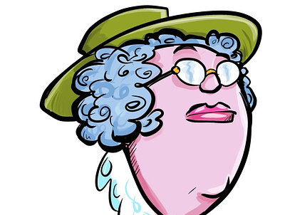Old lady cartoon character humour illustration old
