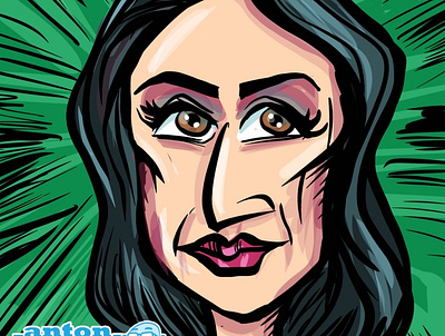 Woman face cartoon character illustration illustrator vector