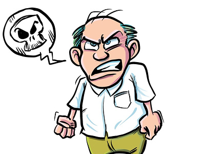 Angry man cartoon