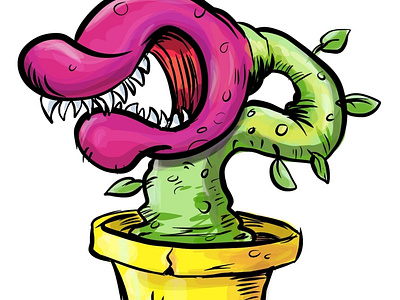 Feed me Seymour cartoon character design humour illustration