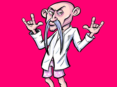 Evil character in his polka dot underwear cartoon character humour illustration illustrator