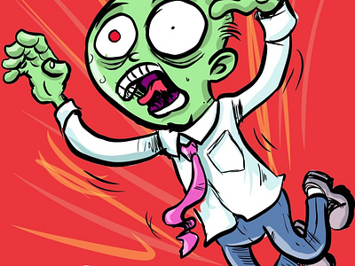 Attacking zombie office worker by Anton Brand on Dribbble