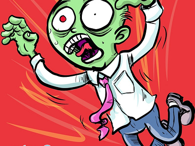 Attacking zombie office worker