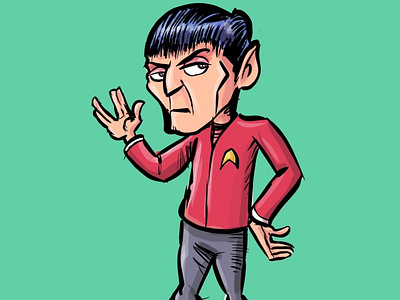 Spock from Star Trek cartoon character humour illustration