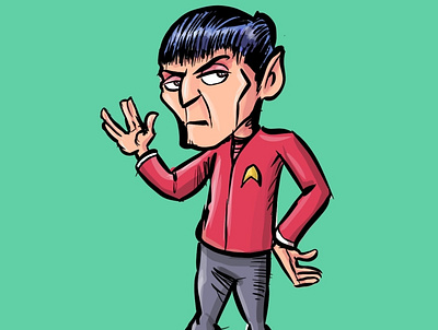 Spock from Star Trek cartoon character humour illustration