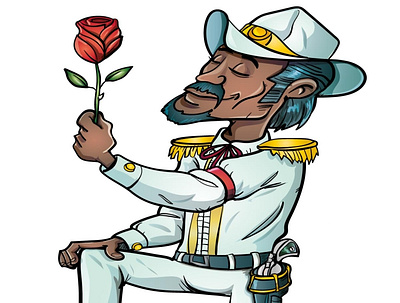 A rose for my love adobeillustrator cartoon character illustration vector