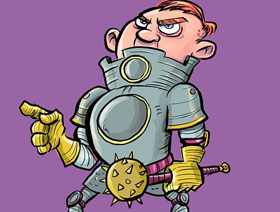 Cartoon knight illustration cartoon character humour illustration illustrator