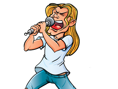 Rock Singer Cartoon illustration