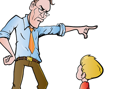 Pointing Dad naughty boy boy cartoon dad discipline