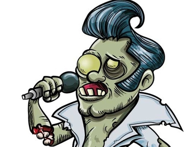 Cartoon Zombie Elvis