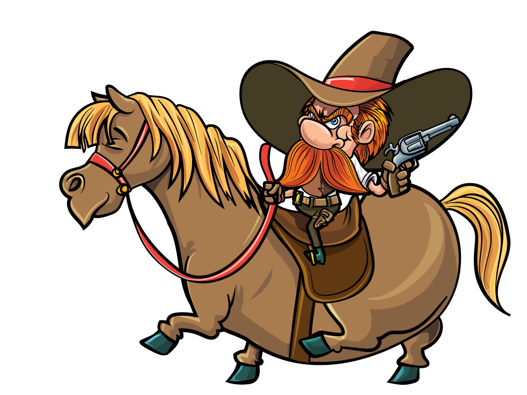 Cute cartoon cowboy on his horse by Anton Brand on Dribbble