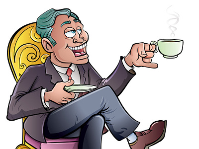 Cartoon tea drinker