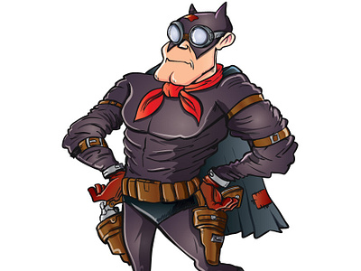 Steampunk Batman adobe adobeillustrator cartoon character cowboy funny humour illustration illustrator vector