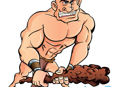 Barbarian with club adobeillustrator barbarian cartoon character club illustration illustrator vector wild