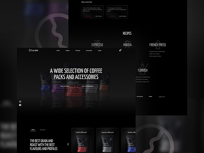 True label coffee store Landing page element package design ui ux web design