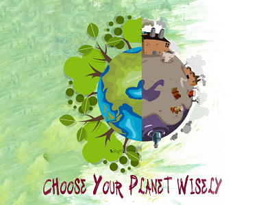 Choose your planet wisely design flat illustration vector